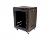 12U Wallmount Cabinet Enclosure Server Network Rack Glass Door Locking Casters