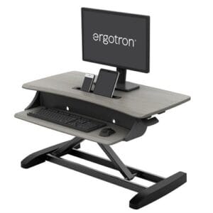 WorkFit-TL, Sit-Stand Desktop Workstation (black with grey surface)