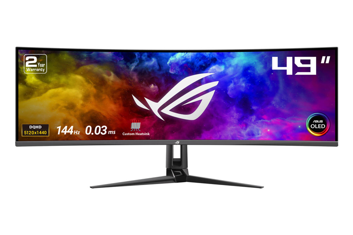 ASUS ROG Swift OLED 49" PG49WCD Ultrawide Curved Gaming Monitor, QD-OLED Panel, 144 Hz / 0.03ms, FreeSync / G-S